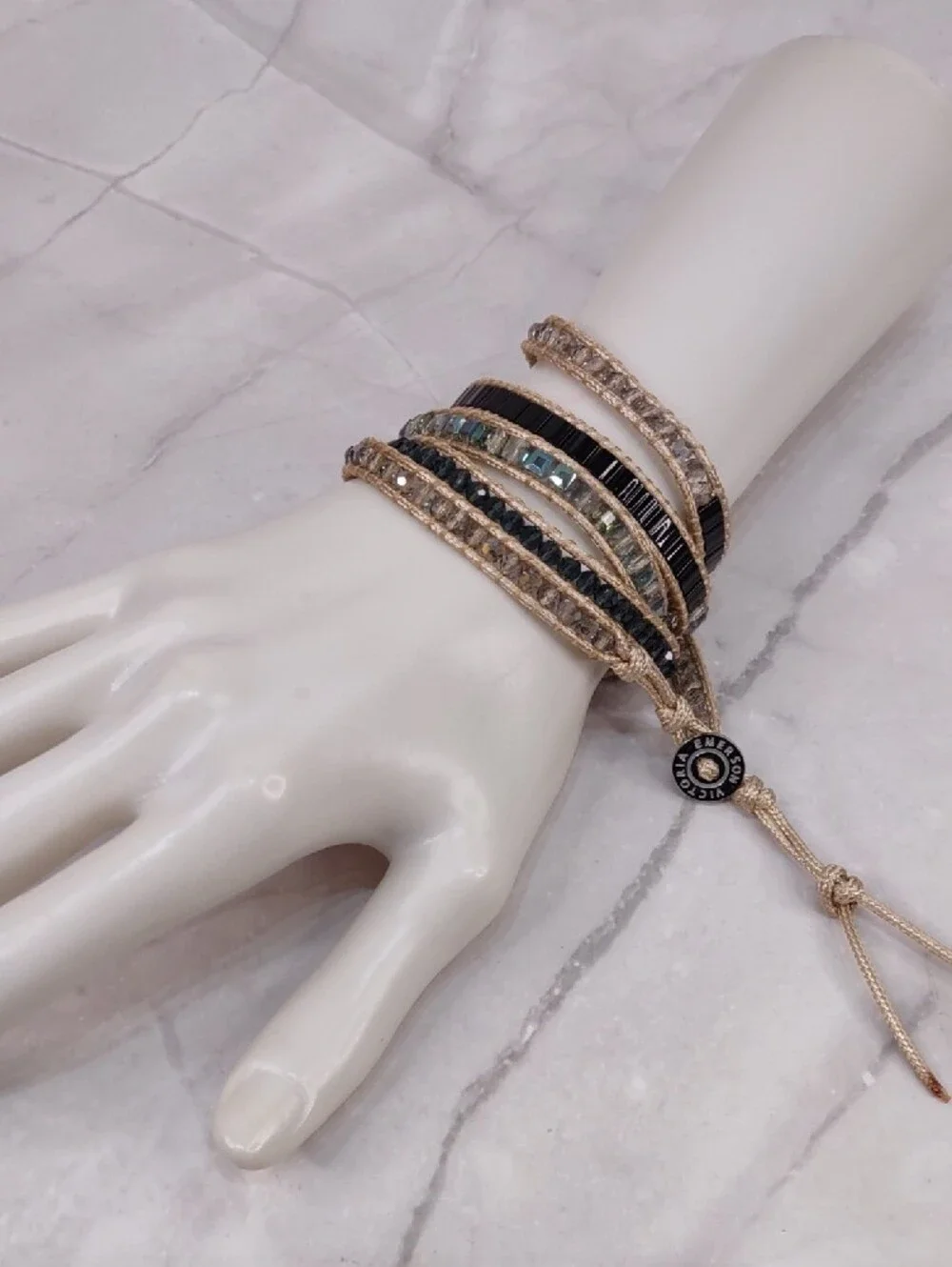 Victoria Emerson  Crystal Bead Wrap Bracelet